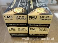 Sellier und Bellot 7,62x25 Tokarev FMJ mit 5,5g/85gr