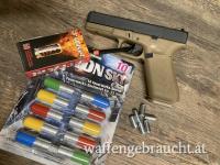 Silvestersetaktion! Glock 17/5 Coyote 9mm PAK inkl. 50-Schuss Munition und 1 Feuerwerksortiment 10er