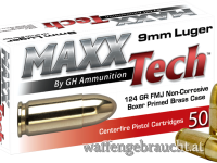 **Ausverkauft** MAXX TECH 9×19 124gr FMJ 1000 Schuss #LAGERND#