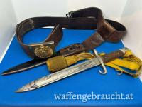 Ku.K Original Seitengewehr f. M95 mit Portepee für UO - Offiziere m. original Koppelschloss, Koppel und Koppelschuh für Bajonett