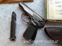 ++Reserviert für David++BAIKAL MP-654K T05, MOD. MAKAROV, NUMMERNGLEICH, TRAININGSPISTOLE CO2, GANZSTAHL MIT OVP+LEDERHOLSTER