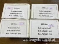 Schwarzpulver-Schrotpatronen 12/65 mit 3mm und 3,5mm Schrot